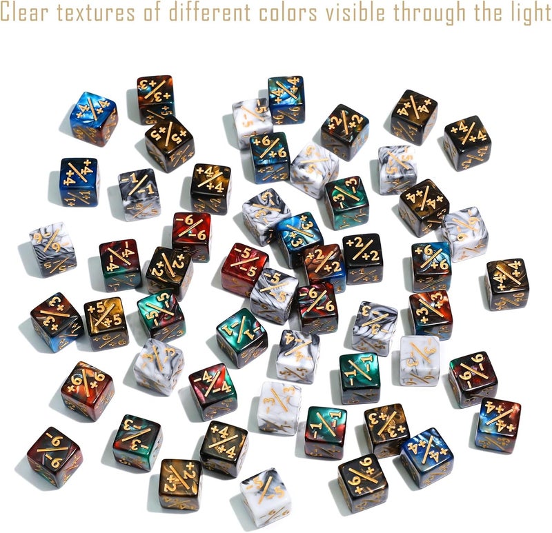 FIGURESLAB Store 48PCS 12mm MTG Dice Counters & Tokens for Magic The Gatering, MTG Abilities Keyword Buff Tokens Plus 1 Life Counters Loyalty Dice, Compatible with TCG CCG Magic Card Gaming Accessories - Image 3